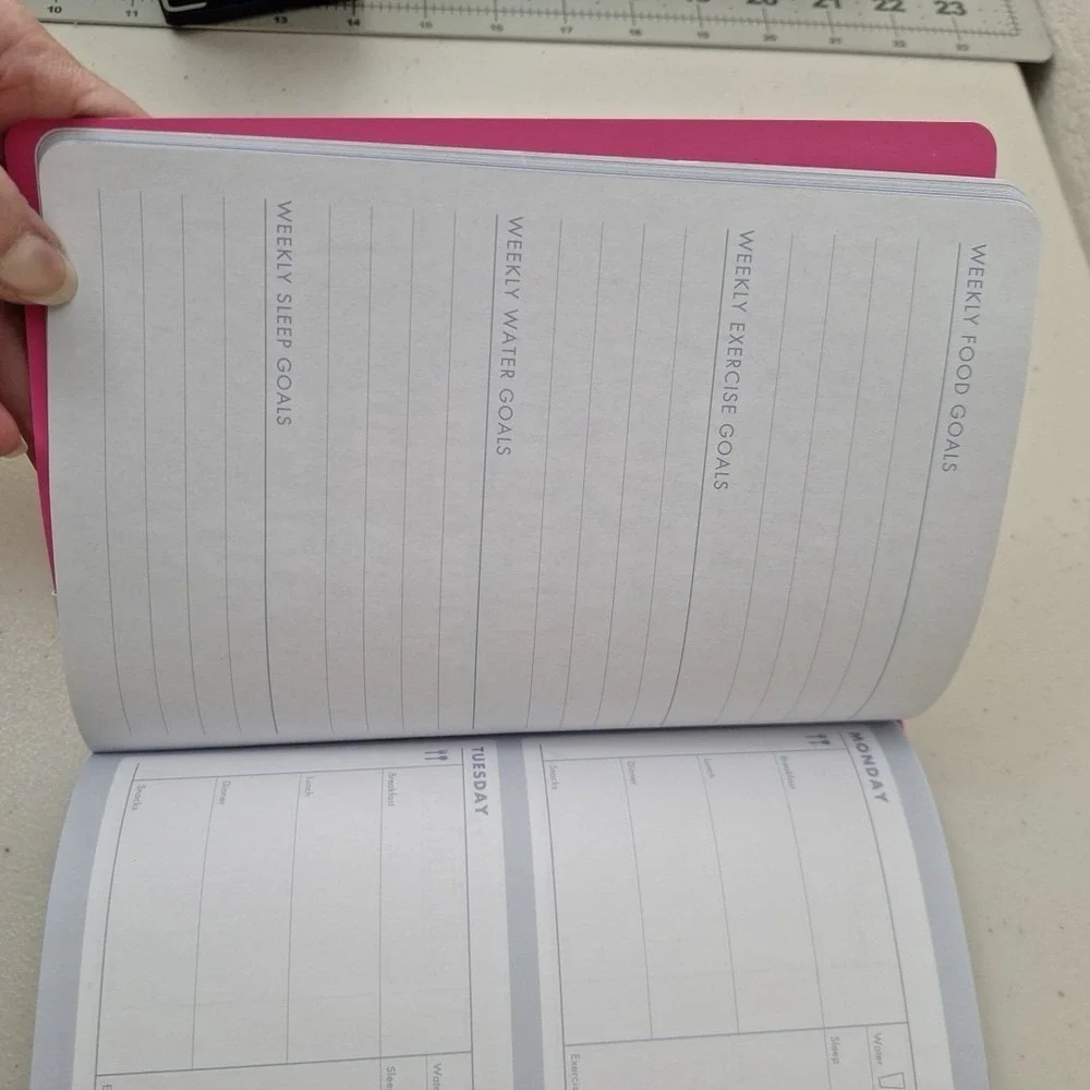 Guided FITNESS JOURNAL Softback Weekly Planner Undated Log Book Gym Food NEW